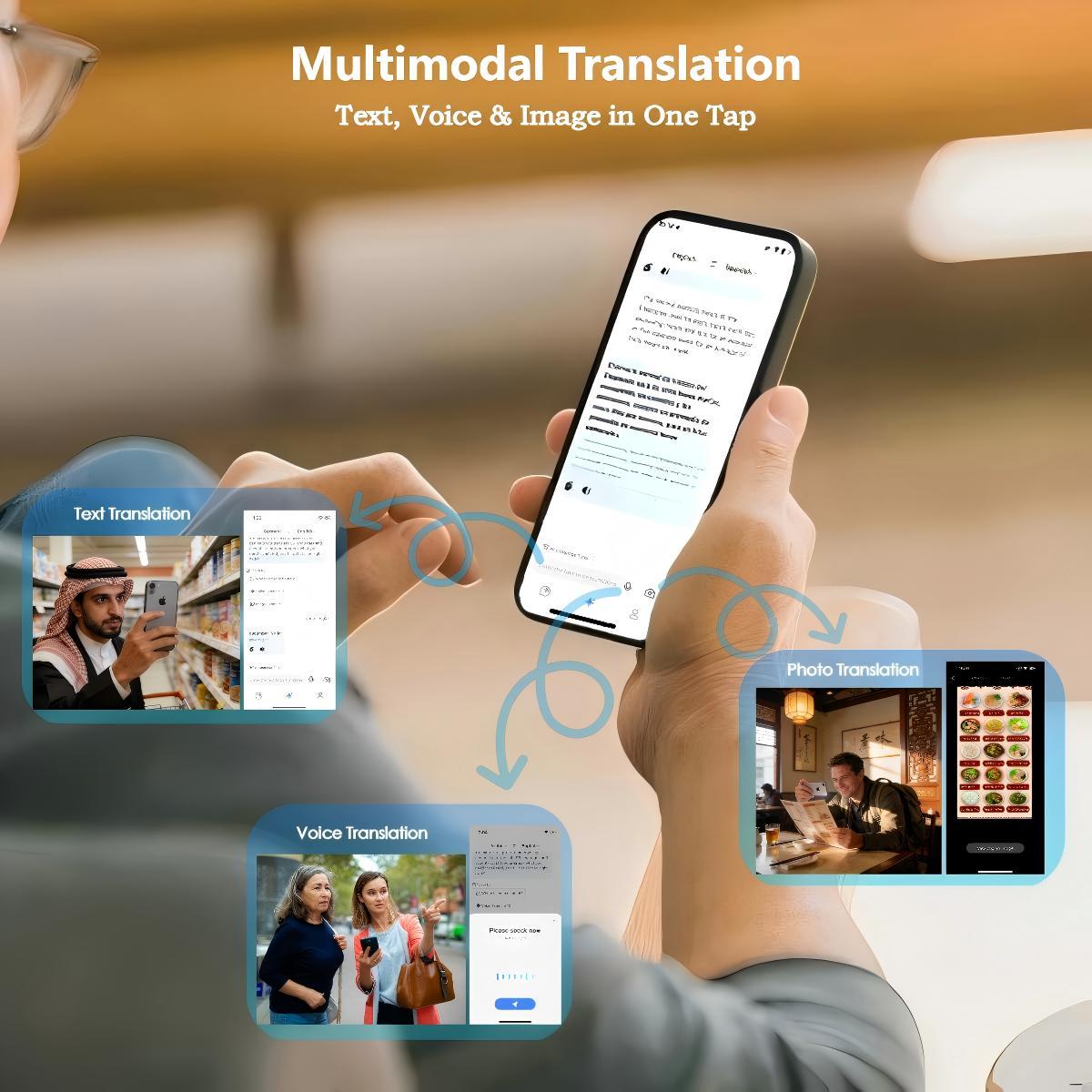 PolyPal P1 All-in-One AI Translation Earbuds, Real-Time 138 Language Translator, Bluetooth Wireless Headphones for Travel, Meetings, Study, Daily Communication, Music and Calls