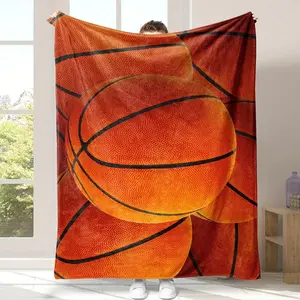 1pc basketball printed blanket blanket, soft and comfortable nap blanket, suitable for four-season bed sofa-280GSM