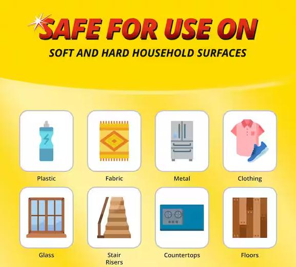 Goof Off 4 fl. oz. Marks, Messes and Stains Remover Spray, Heavy Duty Remover, Stain Remover Spray for Ink, Marker, and Lipstick on Fabric and Plastic, Safe for Clothing, Easy Spray and Wipe Formula for Tough Kids Messes and Scuff Marks