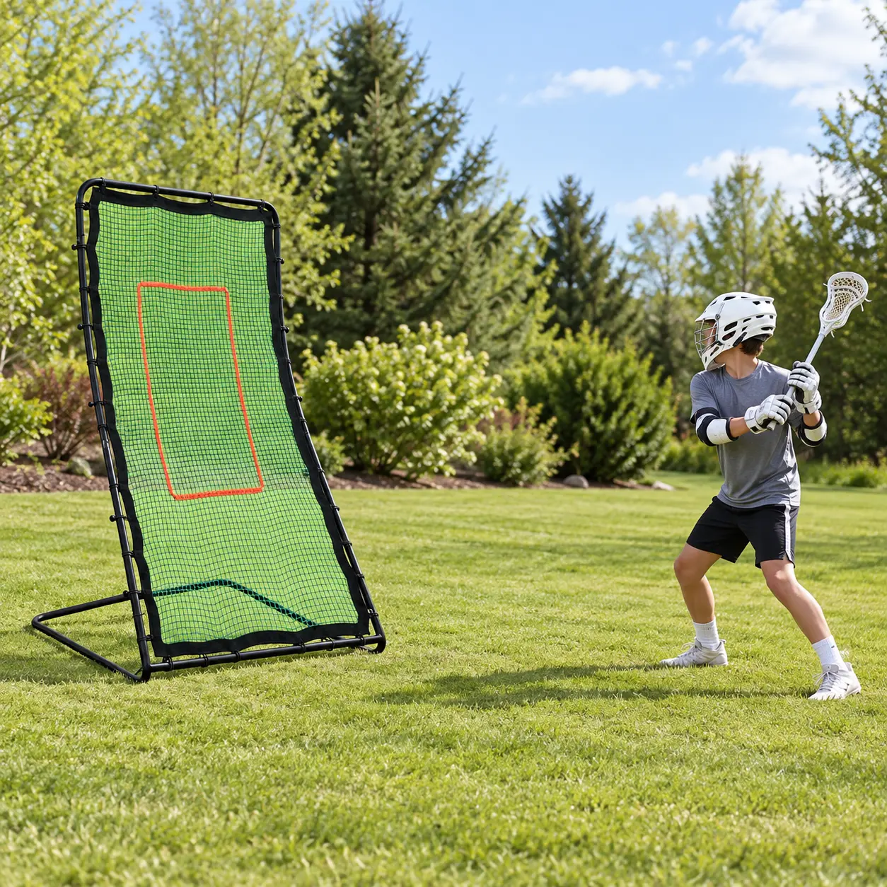 Gagalileo Sectional 42x72 in Lacrosse Rebounder Net, Angle Adjust Lacrosse Gear, Portable Backyard Practice Drill Trainer for Youth Players