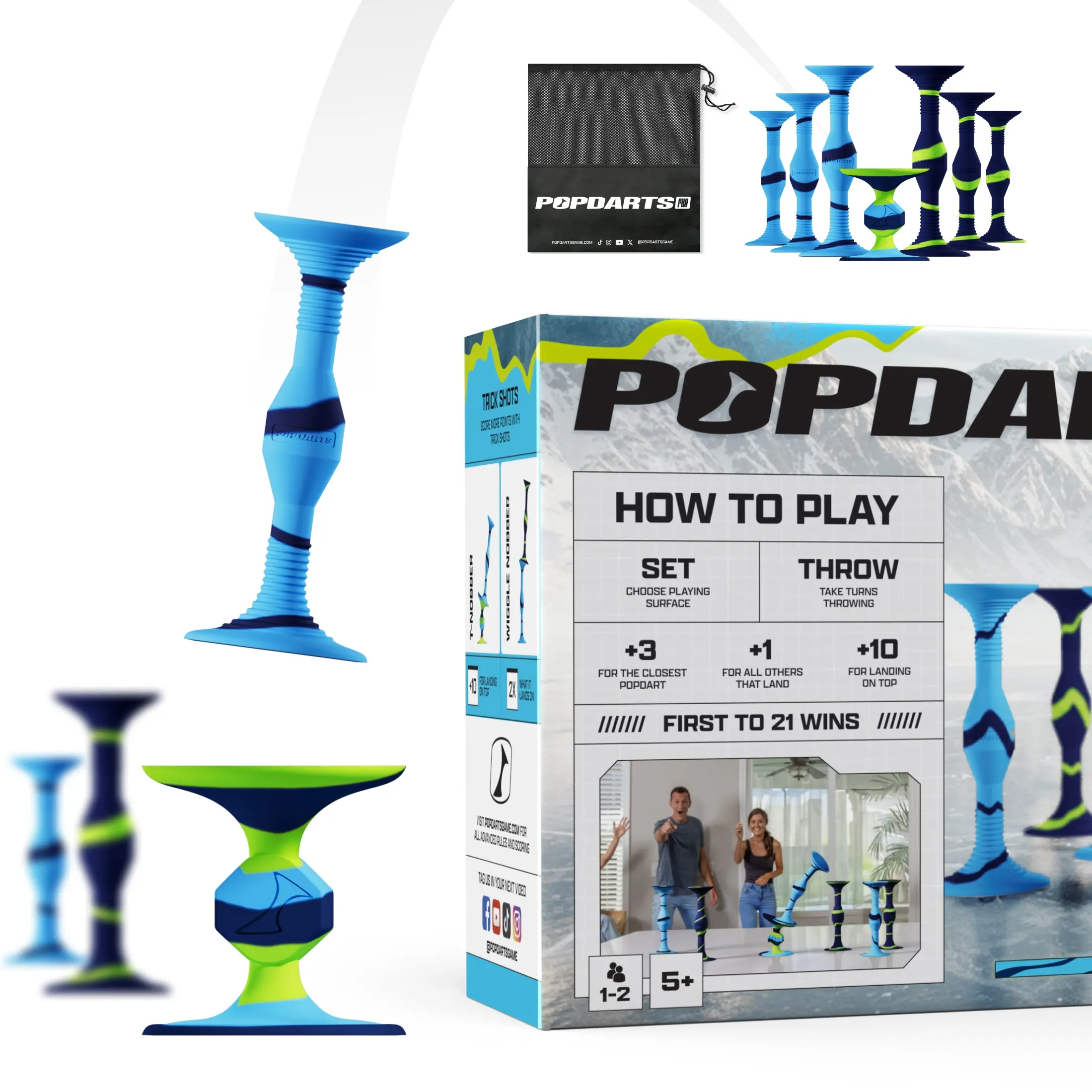 Popdarts Pro Pack - Custom Color Selection Sporty Soft Darts Gear, Gifts for Boyfriend & Teenage Boy, Cool Gifts for Guys, Ideal for Game Nights & Competitive Indoor/Outdoor Play, Teenage Boy Gifts