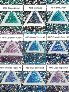 Flat Back Glass Rhinestones (No.82 - No.90) | Multiple Colors & Sizes (SS3-SS20)