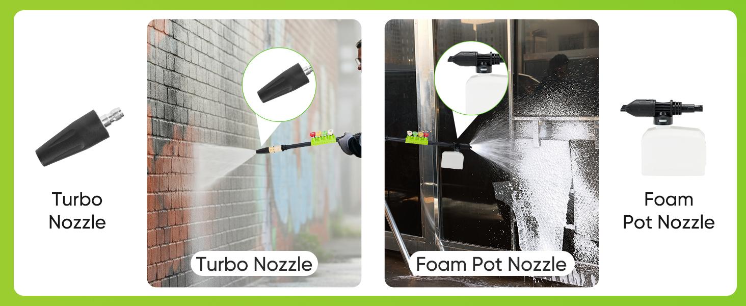 Electric Pressure Washer, High Pressure Cleaning Machine with Foam Cannon, 2.0 GPM Power Washer with 5 Quick Connect Nozzles for Fences Decks Patios