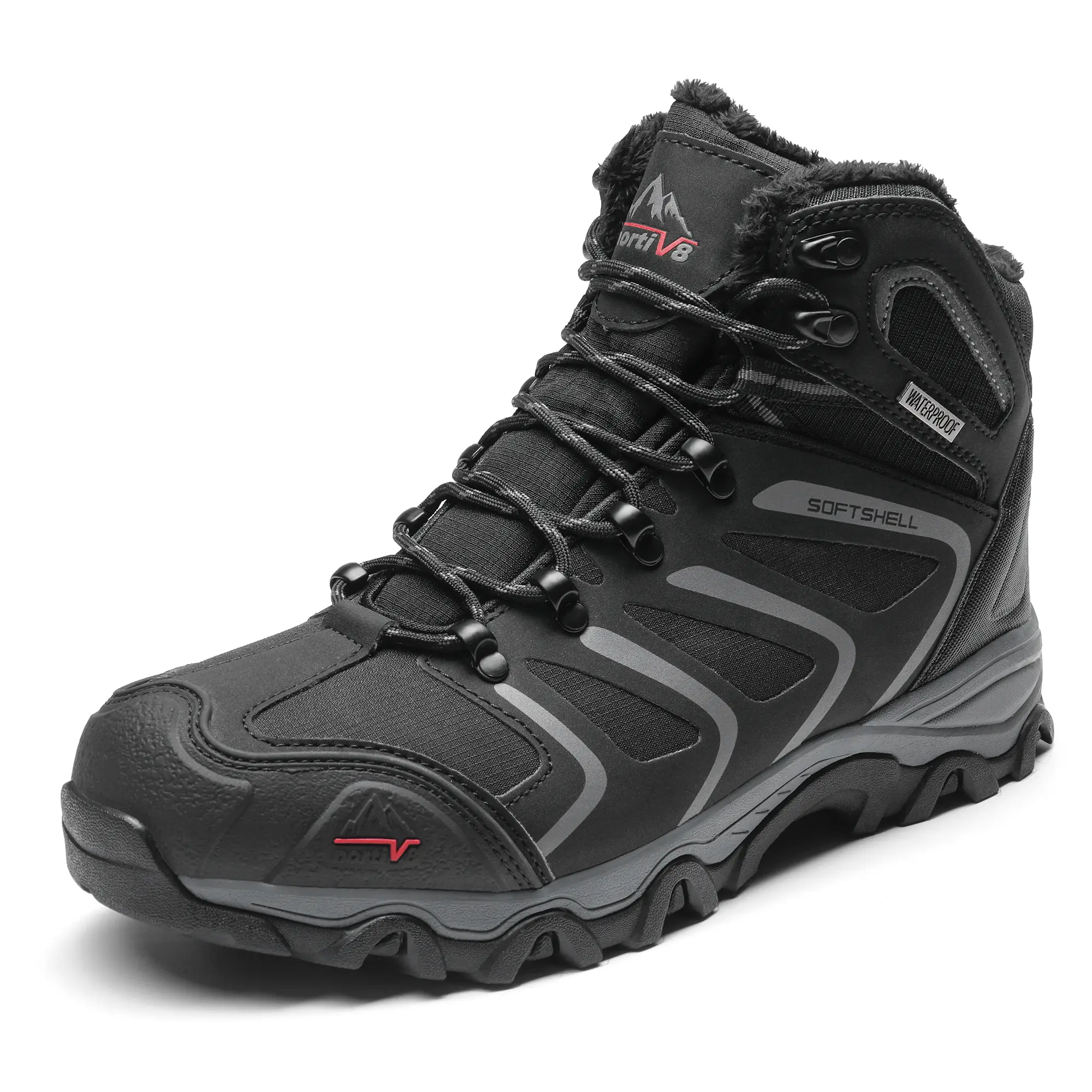 NORTIV 8 Unisex Armadillo Series Waterproof Winter Hiking Boots, Hiking Camping Shoes with Faux Fur Lining, Durable Slip-Resistant Rubber Outsole, Slip Resistant Shoes tiktokshopbacktoschool, Unisex Names