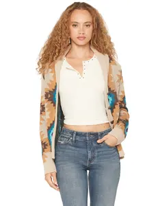 Cotton Women's And Rye Southwestern Button-Down Cardigan - Crk923tq
