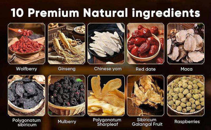 Ginseng Brand Turmeric Kidney Tea Formula Organic Eight Treasures Tea for Men Women Natural Healthy Kidney Cleansing Beverage Nata