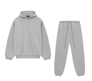 2024 Style Fleece Gray Hoodies Pants Set - Medium Fit, Fashionable Design, Set of Two, Versatile for Casual Wear, Long Sleeve Top & Trouser Suits