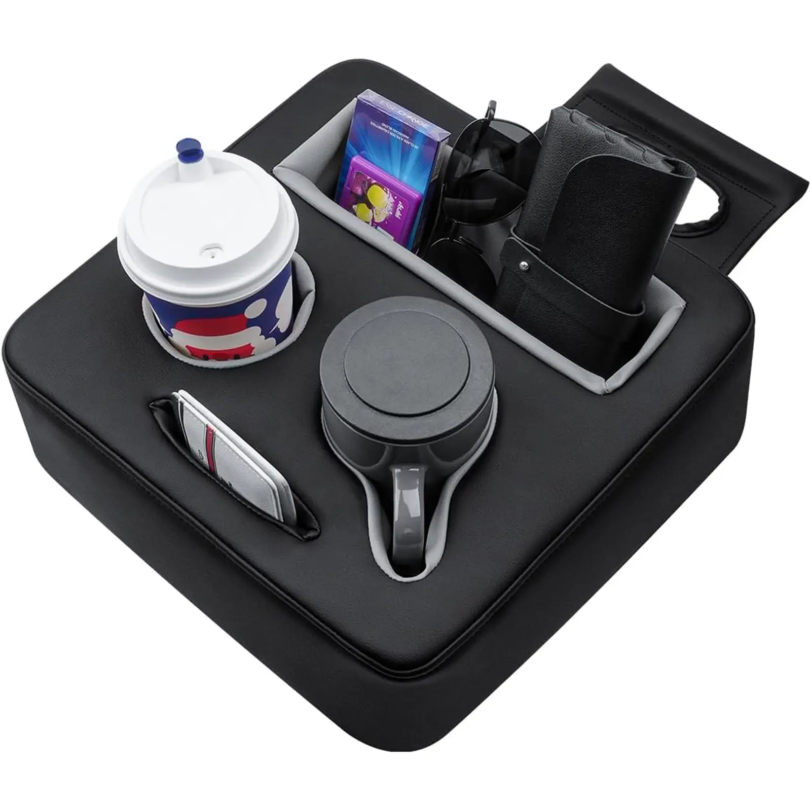 Canvcle Car Cup Holder,Back Seat Organizer,Couch Pillow,Leather Cup Holder for Couch/Car/Truck/RV/Bed