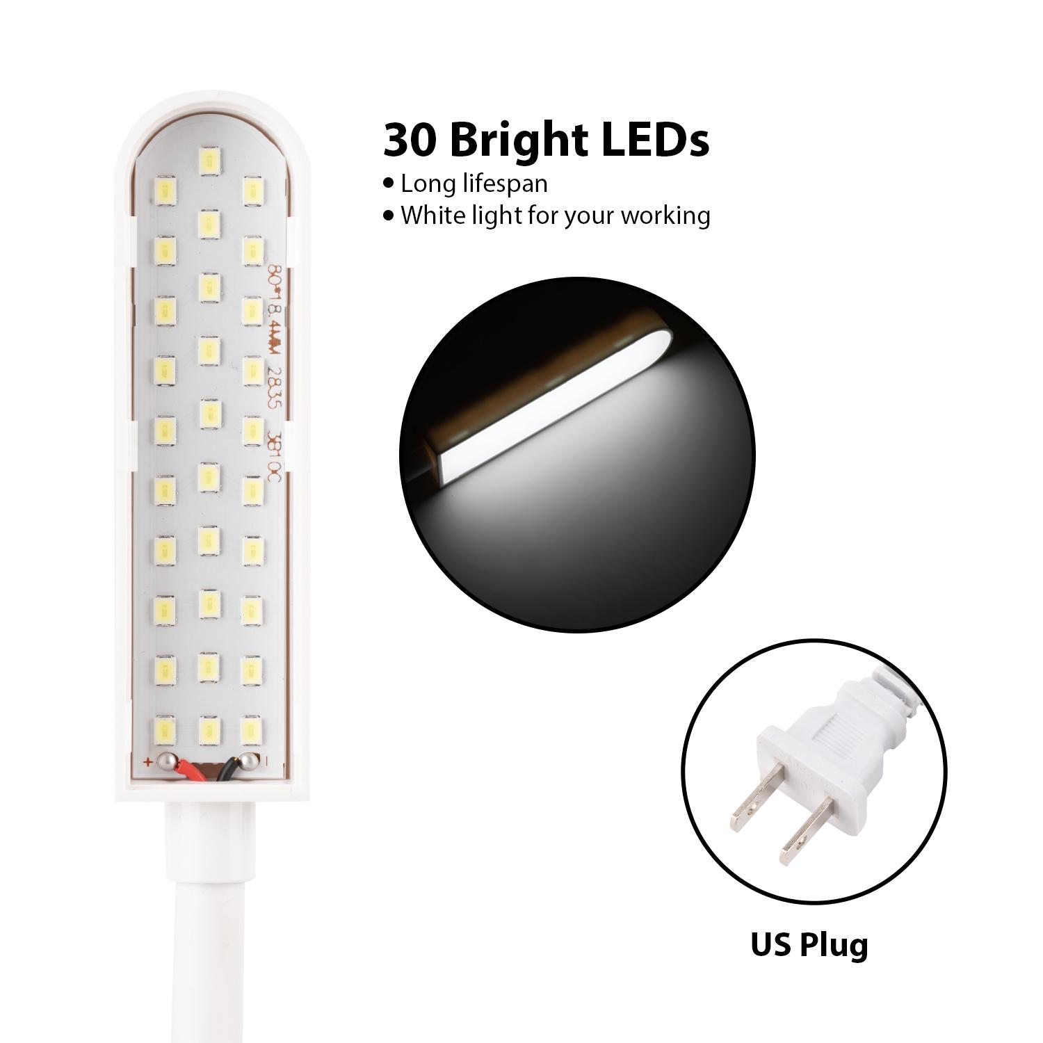 Alphastart Sewing Machine Light, Bright Daylight LED Work Light with Magnetic Base & Flexible Silicone Gooseneck for Sewing, Crafts, Woodworking, Auto Repair, Workbenches & Power Tools