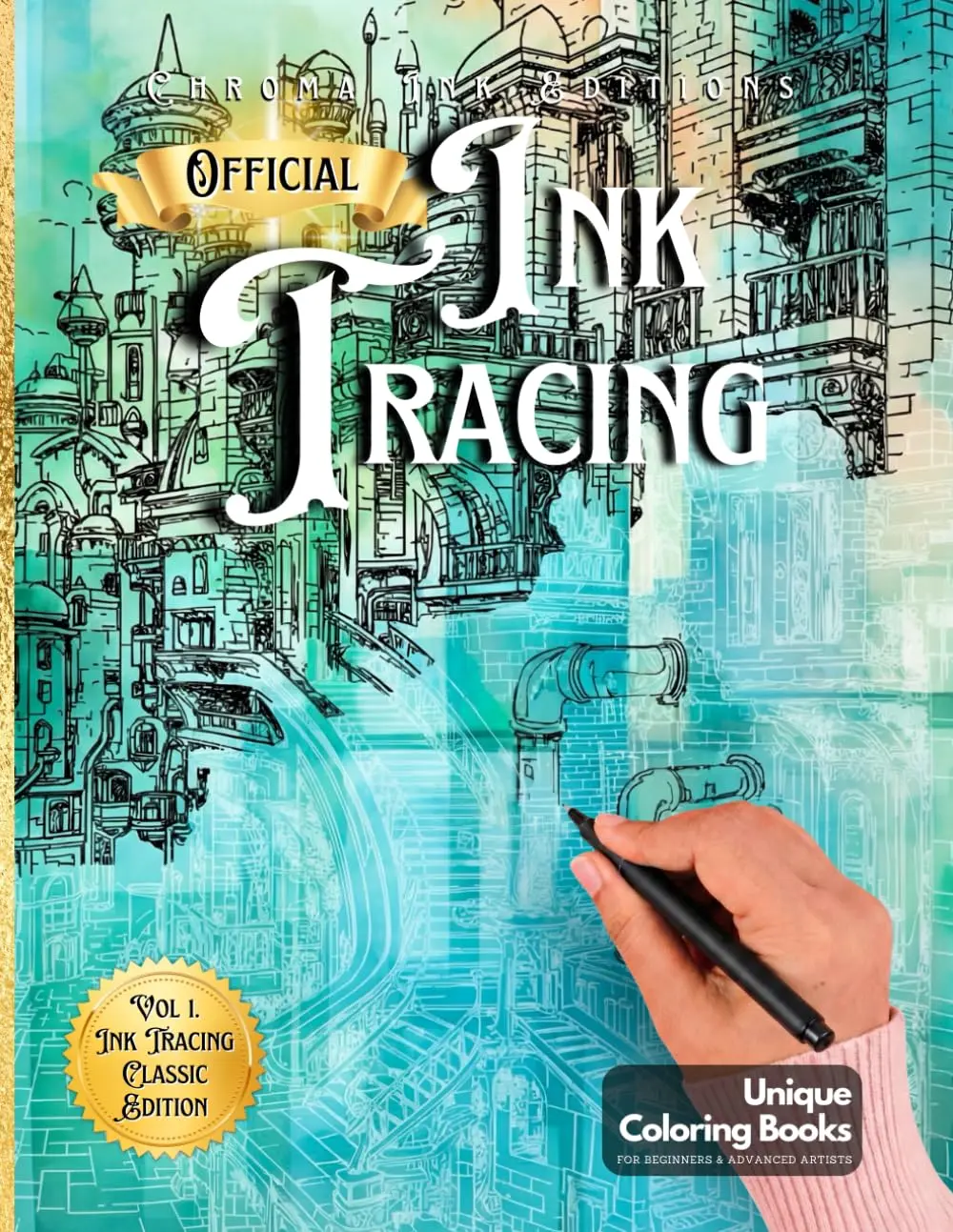 Ink Tracing Coloring Book, Follow the White Lines to Reveal a Unique ...