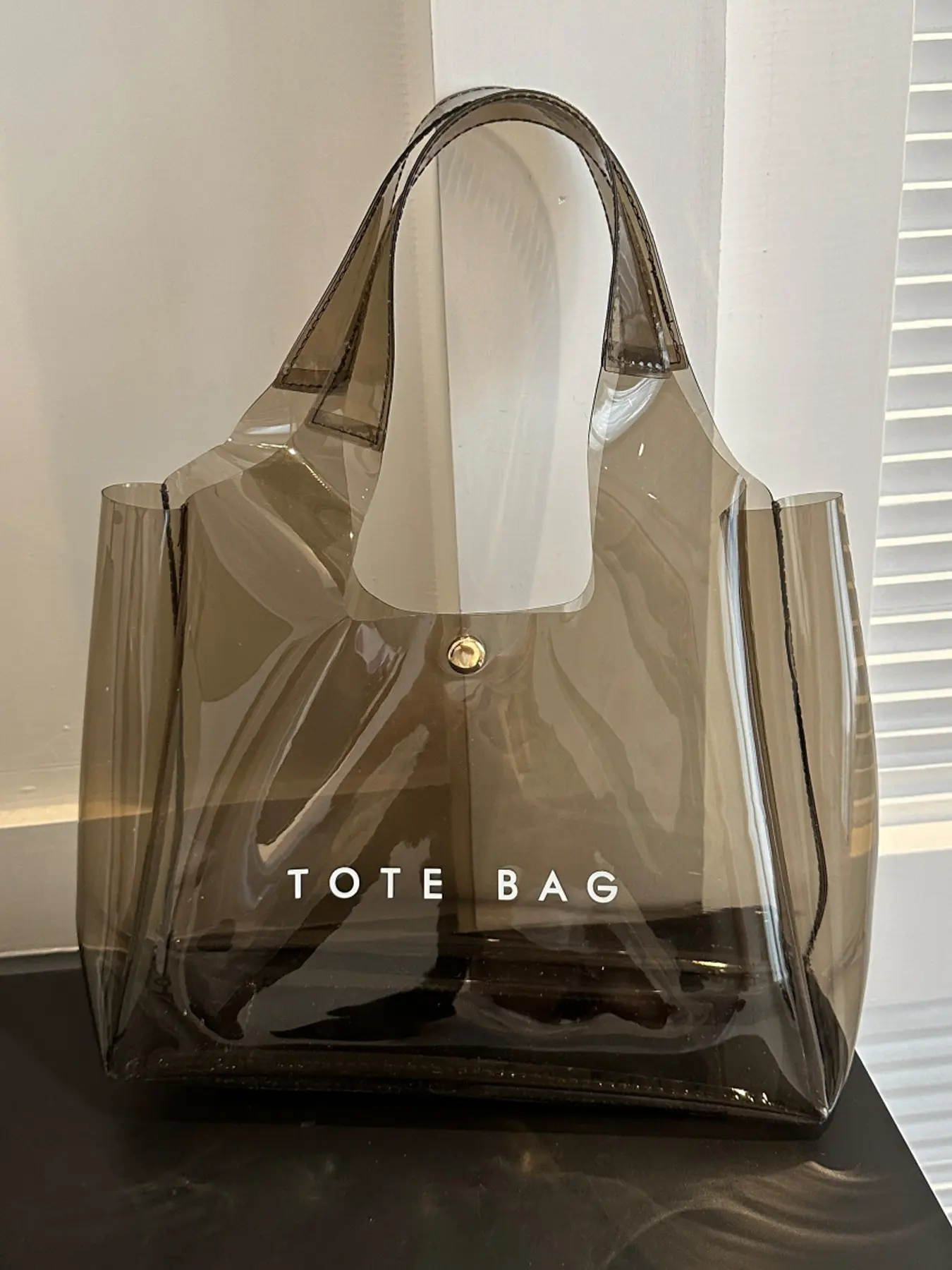Large Capacity PVC Transparent Tote Bag, Clear Bag, Letter Print Shoulder Handbag, Casual Everyday Bag, Daily College Bags, Thick Waterproof Laptop Bag, Commute Campus Beach Travel Multicolor Women's Bag