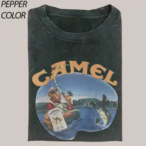 Camel Smoking Joe Fly Fishing Tee, Vintage Promo Tee From The 90s Y2k Era