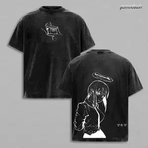 mobanMakima - Chainsaw Man T-Shirt Anime Clothing Makima Tee Washed Heavy Cotton T-shirt, Gift For Anime Merch Fan, Manga Lover Gift Gift For Him Gift For Her Menswear Clothing anime lover