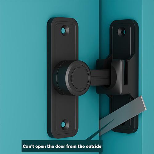 Barn Door Lock Latch, 90 & 180 Degree Heavy Duty Barn Door Latch Hardware Barn Door Locks and Latches Sliding Door Lock Home Safety Gate Locks Fit for Garage, Garden, Bathroom, Cabinet(Black)