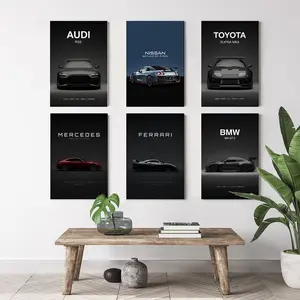 Luxury Sports Car Photo Print Wall Decor - Artistic Modern Supercar Wall Art, Decoration for Bedroom, Gaming Room