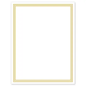 Avery Printable Full-Sheet Cardstock, 8.5" x 11", Matte White, Pre-printed Multi-Lined Gold Border Design, Laser & Inkjet Compatible, 20 Sheets Total, Great for Craft Paper