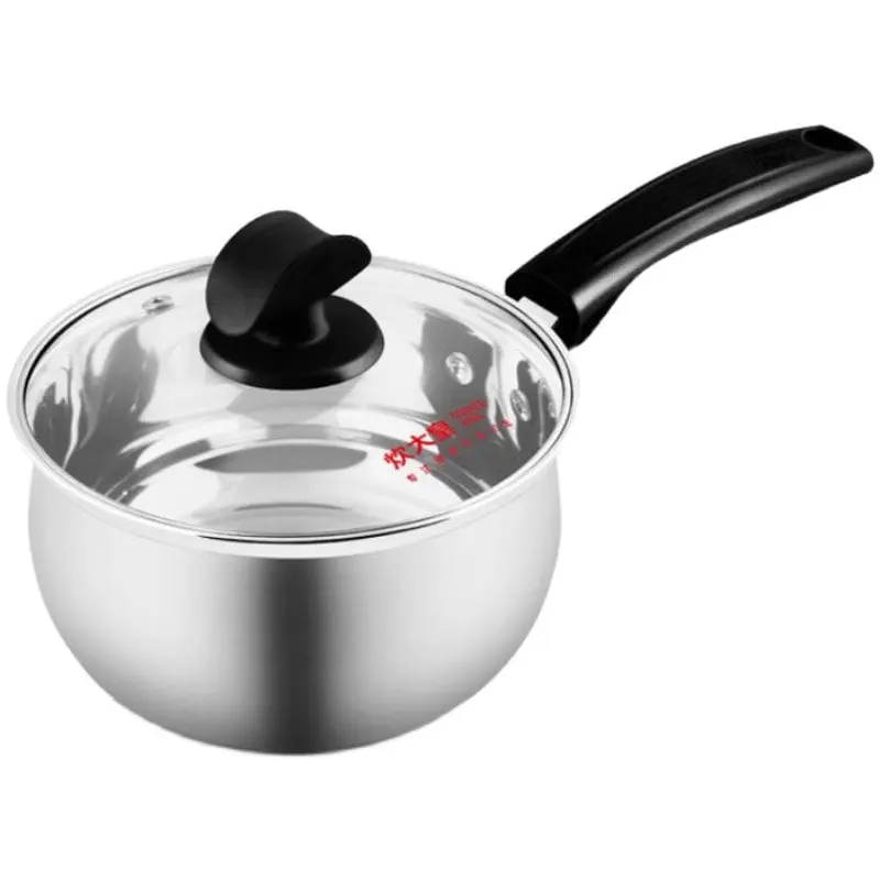 COOKER KING 16CM Stainless Steel Mini Saucepan - Arc Handle Pot for Noodles, Baby Food, Soup - Induction & Gas Stove Compatible (CK82039)