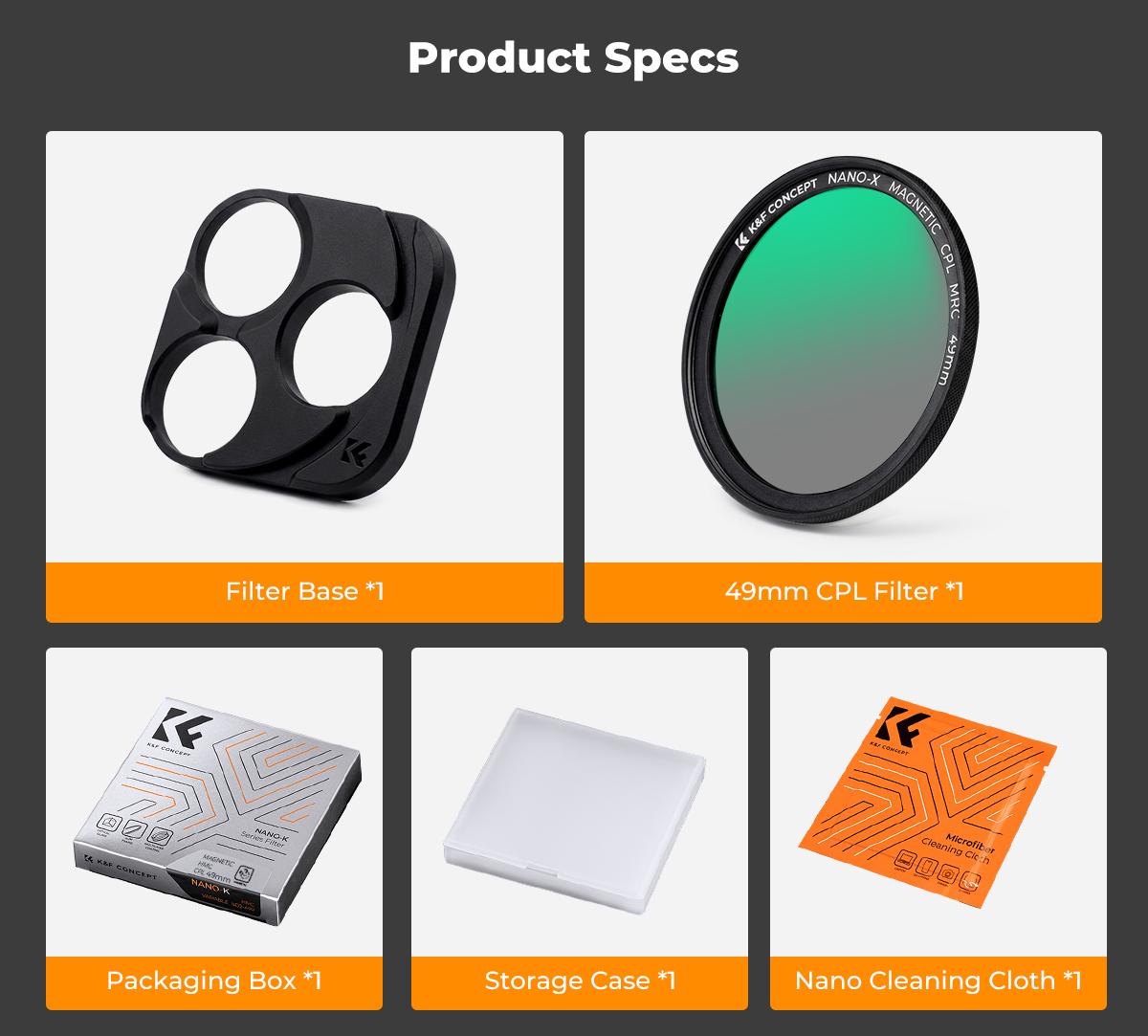 [K&F CONCEPT] Ultra Tiny Magnetic CPL Lens Filter for iPhone 17 16 15 Pro/ProMax，Mag Snap On Filter, convenience，Anti-Glare & Enhances Texture.uts the glare, reveals true texture