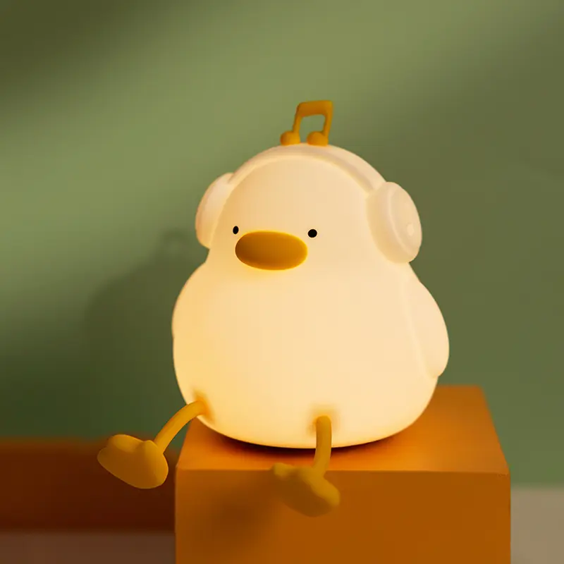 High Quality Silicone Musical Duck Night Light, Clap Rechargeable, Brightness Adjustable, Three Levels of Soft LED Light, Suitable for Decorative Lighting in Children's Room and Bedroom Home Decor Light Bedside Night Light sohochic