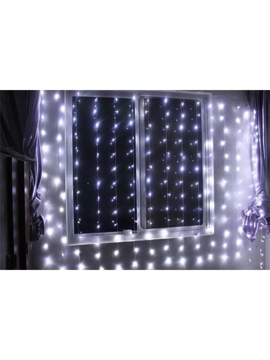 212 MAIN CTR-300W 300 LED White String Pattern Curtain Lights - Holiday Decoration, Festive Window Decoration for Home Supplies, Party Space Lighting, Led Lights