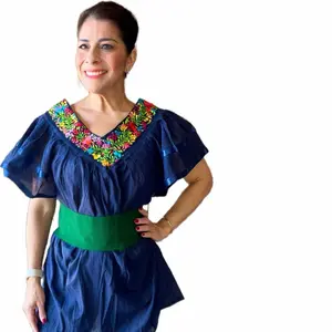 Hand Embroidery blouse made in Mexico color style uniqueness artesanalmente - blusa artesanal mexicana bordada a mano blusa Aurora
