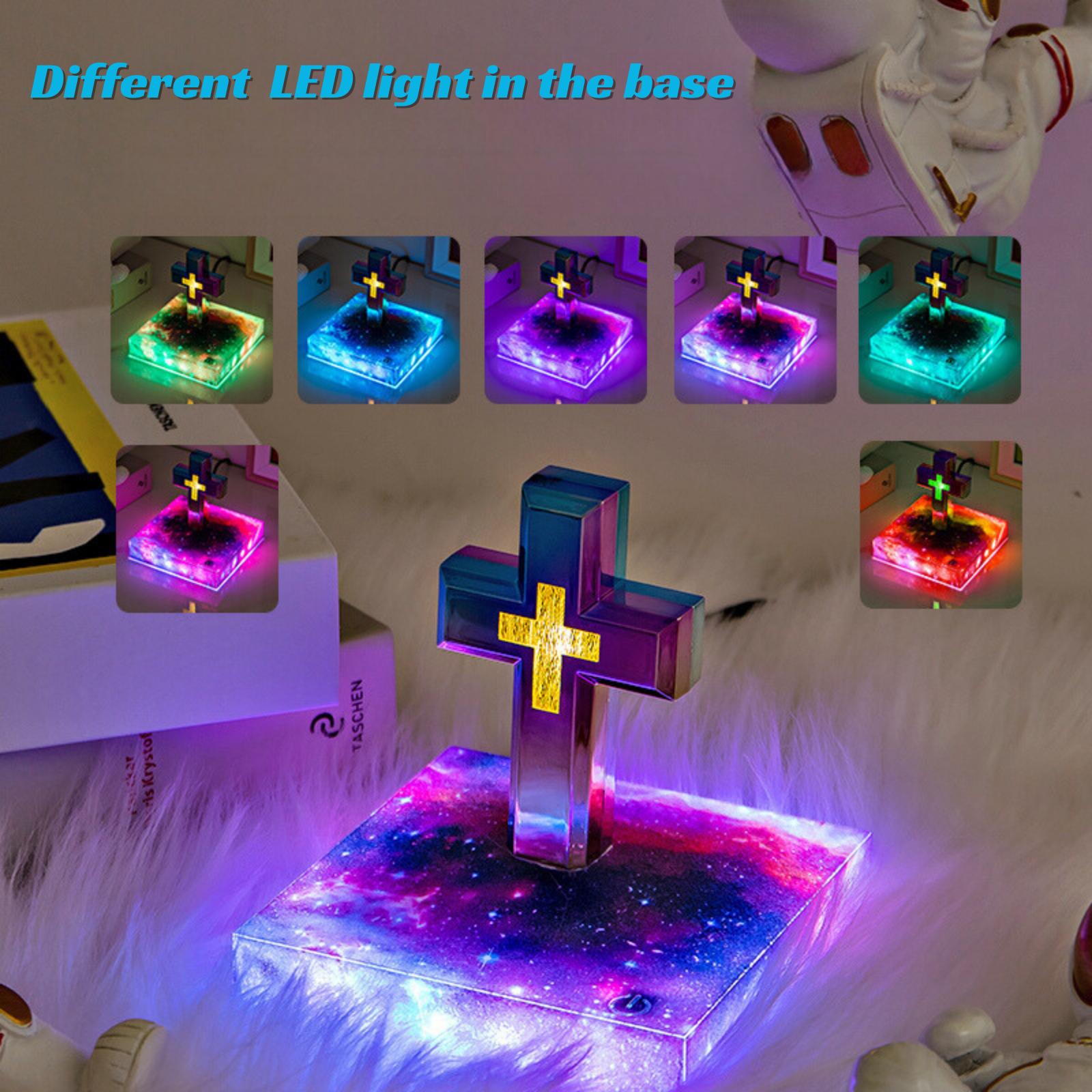 MAGECMOON Magnetic Levitation Cross Lamp LED Floating Bible Christian Decoration Indoor Desktop Bedroom Living Room Decoration Christmas Easter Gift Glossy Glowing Religious Ornament MAGECMOON Magnetic Levitation Cross Lamp LED Floating Bible Christian Decoration Indoor Desktop Bedroom Living Room Decoration Christmas Easter Gift Glossy Glowing Religious Ornament