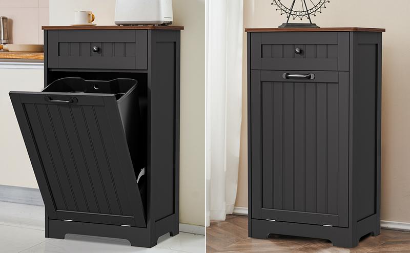 【Does Not Include Trash Can】AHB 10 Gallon Tilt-Out Trash Can Cabinet - Hidden Wooden Kitchen Bin, Pet Proof & Space Saving Design for Under Sink or Freestanding Use 【Does Not Include Trash Can】AHB 10 Gallon Tilt-Out Trash Can Cabinet - Hidden Wooden Kitchen Bin, Pet Proof & Space Saving Design for Under Sink or Freestanding Use