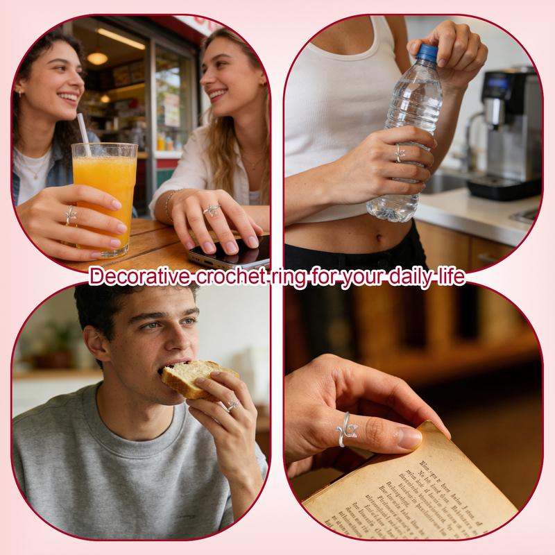 Multifunction Crochet Ring Adjustable Cat Design Yarn Guide Knitting Loop 2PCS with Box