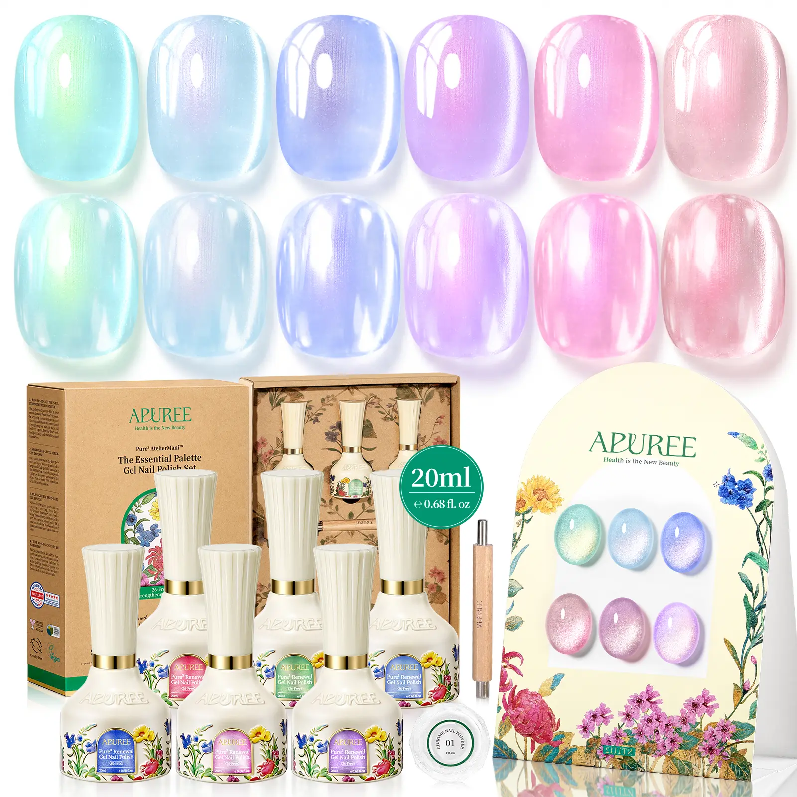 APUREE Tickled Pink Sheer Strengthening Gel Polish - USDA Certified Bio-Based, HEMA-Free Salon Quality Jelly Translucent Soak Off UV Gel with Jojoba Oil & Keratin for Middle-Aged Adults’ Weak Thin Nails, Vegan, 0.7 Fl Oz (Ballerina Nail Friendly)