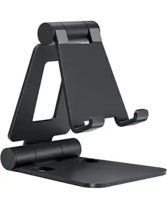 Dual Folding Cell Phone Stand, Fully Adjustable Foldable Desktop Phone Holder Cradle Dock Compatible with iPhone 17 16 15 14 13 12 11 Pro Max Xs Xr X 8, Nintendo Switch, All Phones