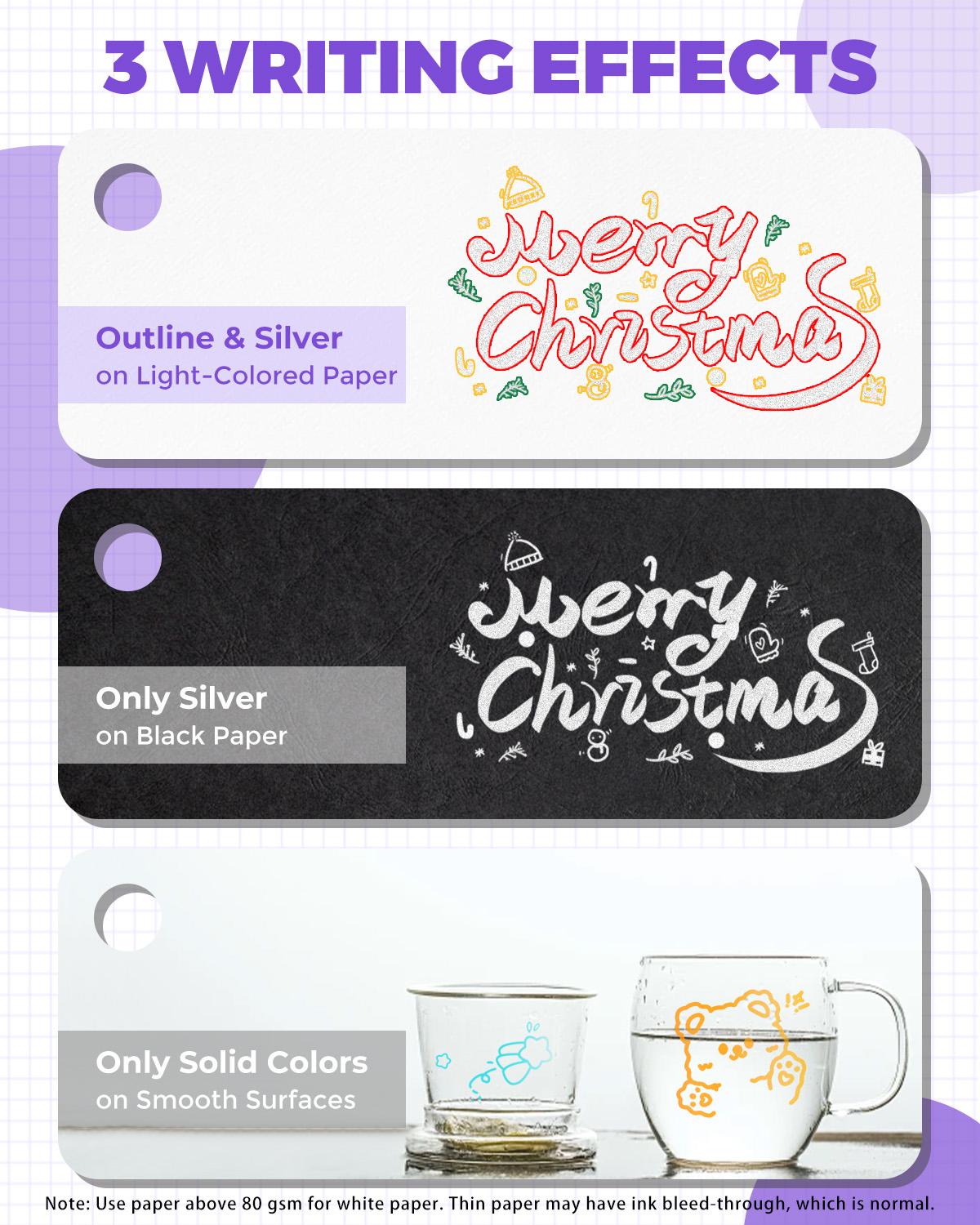 JusArt Outline Sparkle Markers, 12/18 Metallic Shimmer Pens for Adult Coloring, Cool Fun Drawing Supplies for Valentines Day, Easter, Christmas, Halloween