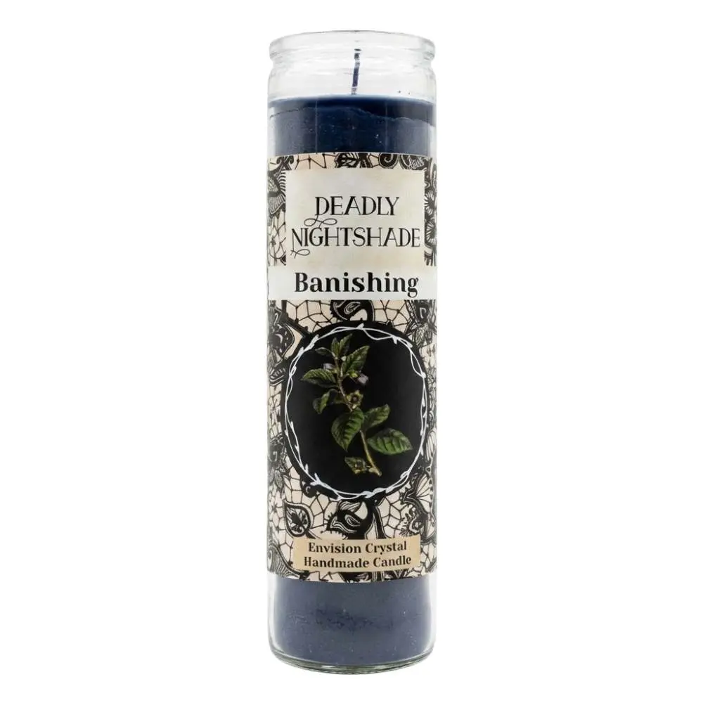 Deadly Nightshade Banishing Jar Candle — Envision Crystals Dark Botanical Ritual