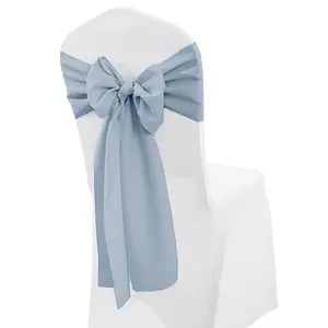 8"x108" Premium Polyester (240 GSM) Chair Sashes - Dusty Blue (10pcs/pk)