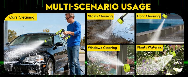 SEESE Cordless Pressure Washer,Portable Bottle Washer with Single-Port Charging Base for Car, Home Cleaning & Garden Watering