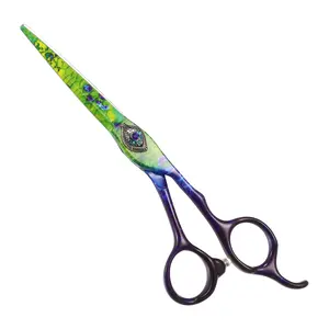 VOCOSTE Hair Scissors, Hair Cutting Scissors, Professional Barber Scissors, Stainless Steel Razor, 17.5cm Long, Multicolor