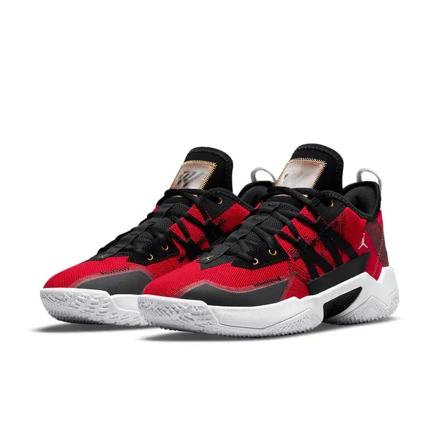 NIKE Jordan 1 Take II Basketball Shoes, University Red-Metallic Gold Colorway, Style Code CW2457-607