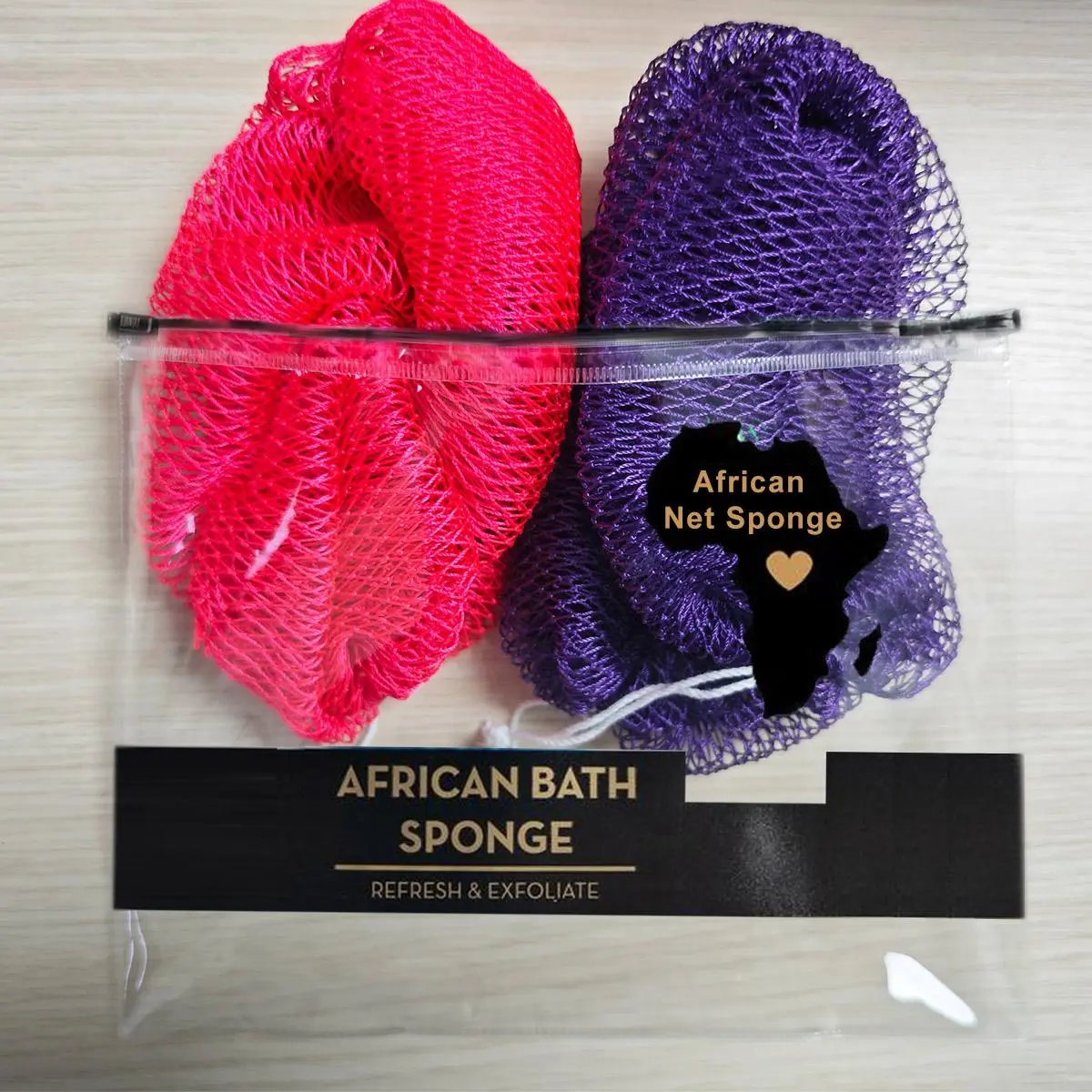 Authentic African Exfoliating Net Bath Sponge Body Scrubber, African Net Sponge for Adults, Water-Absorbent Whole Body Bathing Accessory#backtoschool