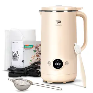 Puldoum 8-in-1 Multifunctional Automatic Nut Milk Machine & Coffee Maker, 800ml Auto Self-Cleaning, Stainless Steel, White, Keep Warm, Boil Water, Soy Milk Maker for Almond, Oat, Coconut, Juice, Milkshake, Grains, Creamy Soup，Grains, giftss, horchata