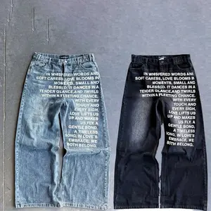 Retro hip-hop street washed jeans Retro hip-hop street washed jeans