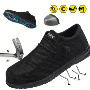 Steel Toe Shoes for Men Women Safety shoes Work Shoes stylish shoe construction work shoe Lightweight and Comfortable Loafers work safety sneaker Slip On Composite Toe Comfortable Non Slip Tennis Dress Sneakers