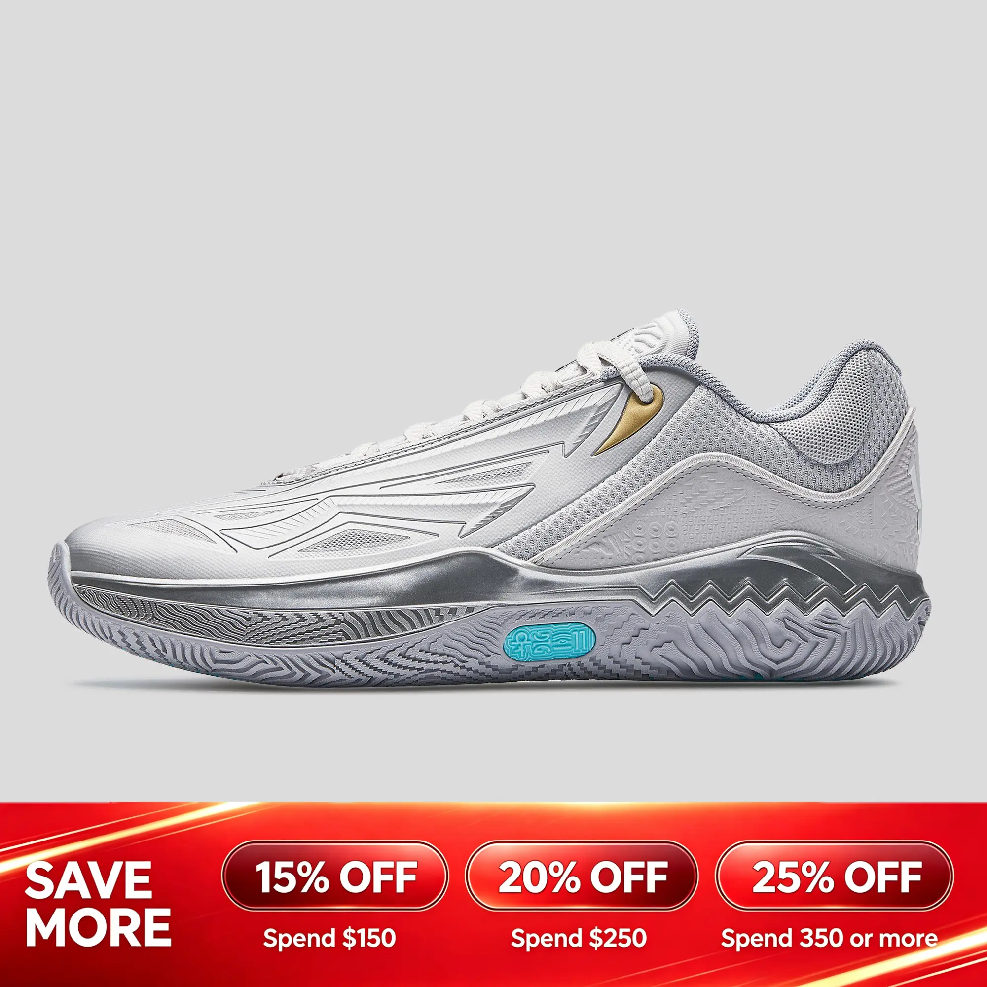 [Back to School] ANTA Men KAI 2 Speed Basketball Shoes Lightweight Responsive All Seasons Sports Shoes Silver BTSBlack Blue Red Purple White