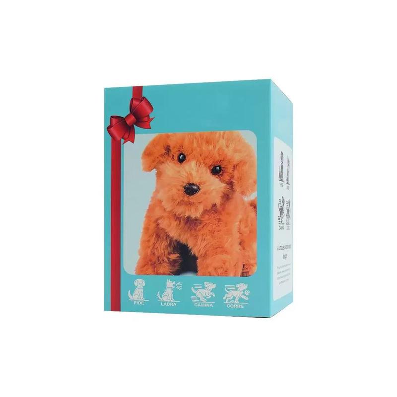 Lifelike Robotic Pup Plush Toy - Interactive Pet That Walks, Barks & Wags Tail, Cute Smart Toy for Kids & Adults,