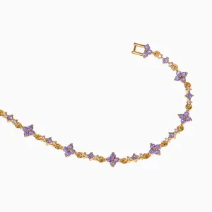 Violet Blossom Tennis Bracelet