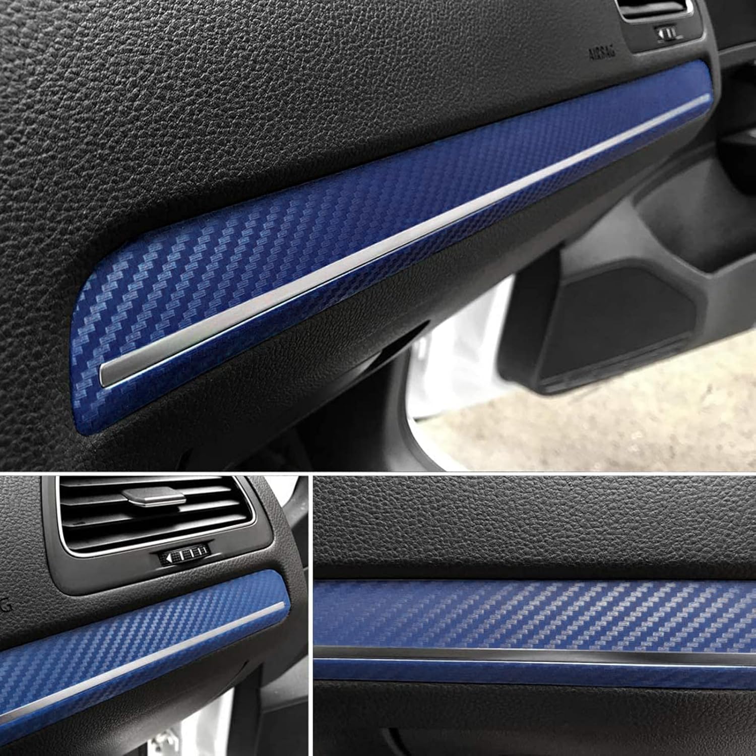FONESO 7D Matte Carbon Fiber Vinyl Wrap Film, 60x8in Self-Adhesive Sticker with Installation Tool Kit, Bubble-Free Cars Accessories, Car Detailing Products, Universal Protector Decals for Vehicles, Truck
