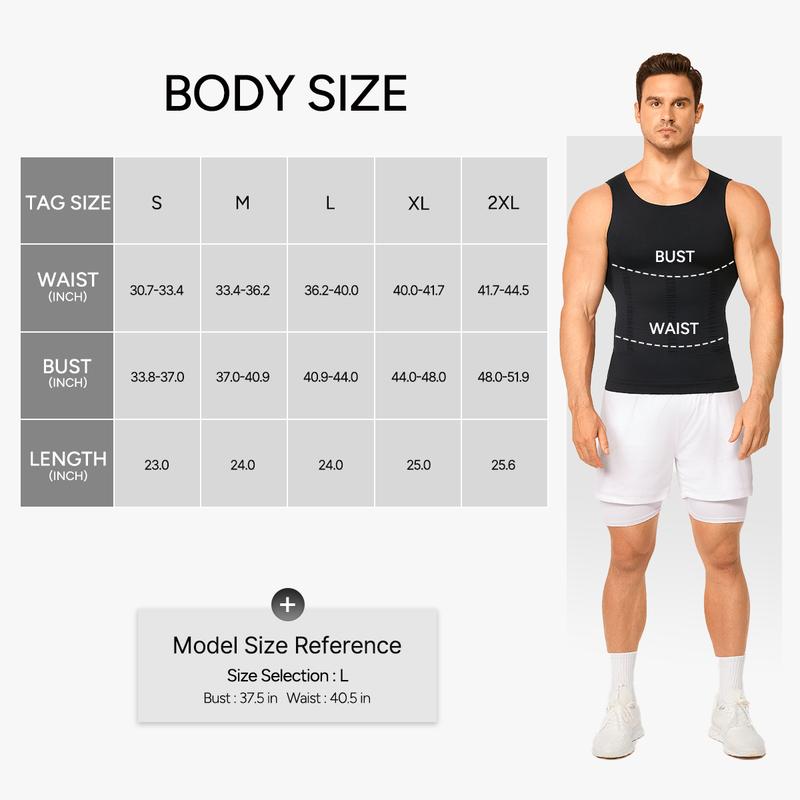 【Nebility】 Men's Shapewear Compression Tank Top Seamless Stretched Casual Bottoming Vest Wife Beater Shirt