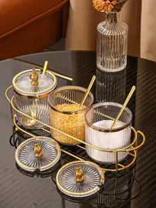 Airtight Glass Spice Jars Set of 3 – Kitchen Seasoning Containers with Labels & Spoon for Salt, Sugar, Oil 🇺🇸 Fast Ship