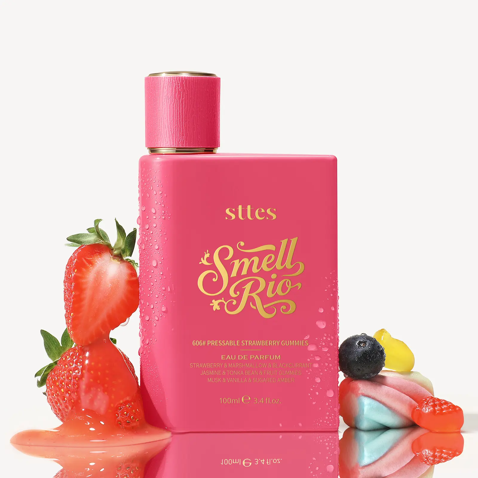New Sttes Perfume 606# (Pressable Strawberry Gummies) – Eau de Parfum for Women – Richer Scent, Longer Lasting – Strawberry, Marshmallow, Fruit Gummies, Vanilla – Perfumes & Fragrances(100ml / 3.4 fl oz),back to school