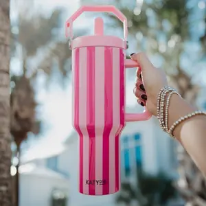 Pink and Hot Pink Striped 38 Oz Cabana Jug Tumbler