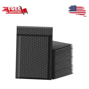 Bubble Mailers 4x8 50 Pack, Black Shipping Bags, Waterproof Self Seal Packaging Bags For Small Business