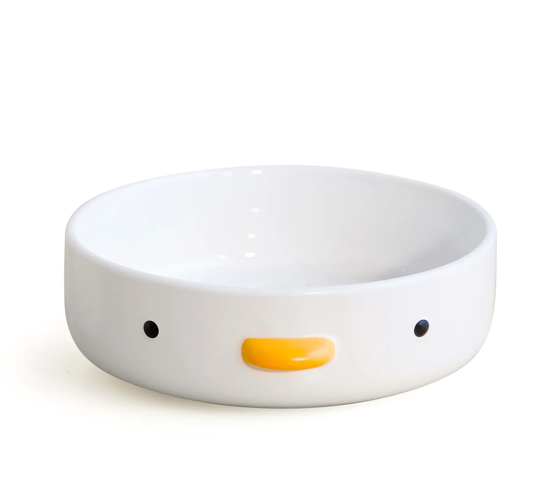 PURROOM 8.6in Duck-Shaped Thick Matt Ceramic Bowl - Handmade Glaze, Flat Bottom, Large Kitchen Tableware for Fruit/Salad, Casual Animal-Themed Birthday Gift Idea for Friend, Teacher